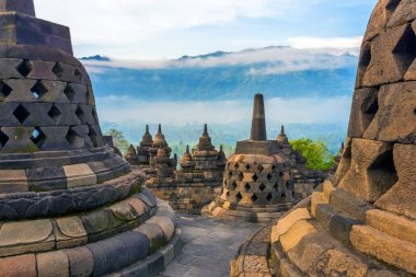 Candi Borobudur, Yogyakarta, Jawa, Endonezya.