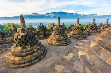 Candi Borobudur, Yogyakarta, Jawa, Endonezya.