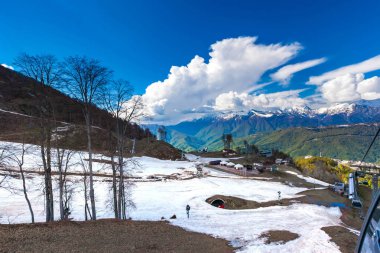 Kayak Merkezi, Kafkas Dağları, Rosa zirve, Sochi, Rusya Federasyonu.