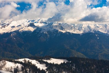 Kayak Merkezi, Kafkas Dağları, Rosa zirve, Sochi, Rusya Federasyonu.