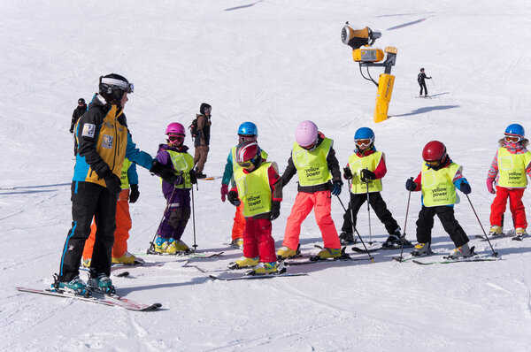 Ski school for children in Solden, Austria
