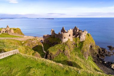 Ruins of Dunluce Castle in Northern Ireland clipart