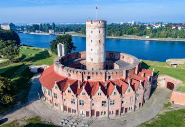 Wisloujscie Kalesi, Gdansk, Polonya. Havadan görünümü