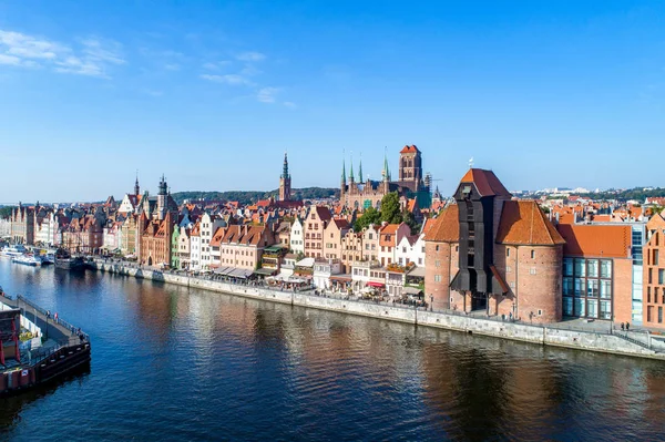 Gdańsk Stare Miasto, Polska. Widok z lotu ptaka. — Zdjęcie stockowe