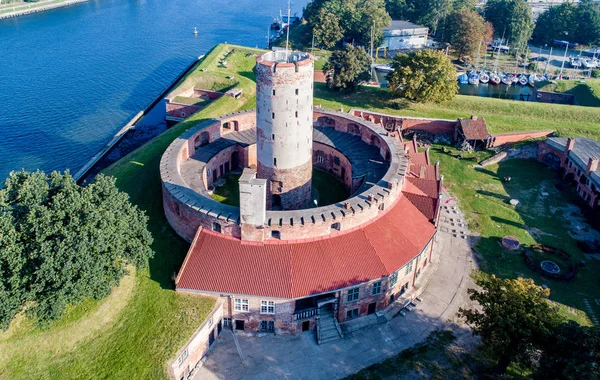 Fortaleza Wisloujscie em Gdansk, Polônia. Vista aérea — Fotografia de Stock