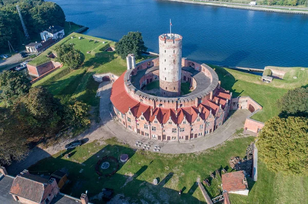 Fortaleza Wisloujscie em Gdansk, Polônia. Vista aérea — Fotografia de Stock