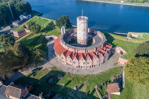 Fortaleza Wisloujscie en Gdansk, Polonia. Vista aérea — Foto de Stock