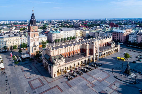 Pologne. La vieille ville de Cracovie. Vue aérienne — Photo