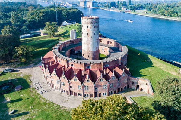 Fortaleza Wisloujscie en Gdansk, Polonia. Vista aérea —  Fotos de Stock