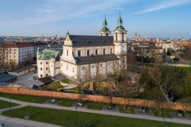 Skalka'i kilise ve Krakow manzarası, Polonya
