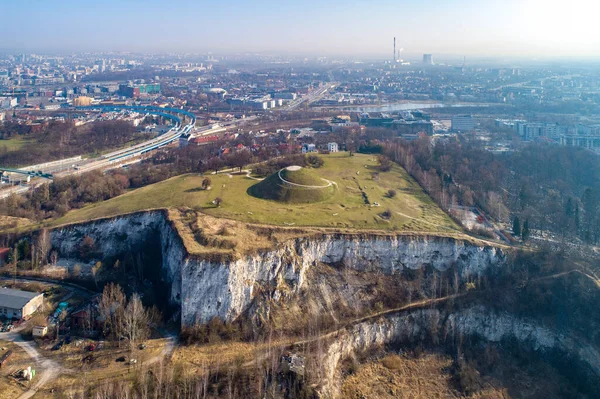 Krakus Hügel Kopiec Krakusa Erinnert Den Legendären Stadtgründer Der Ursprung — Stockfoto