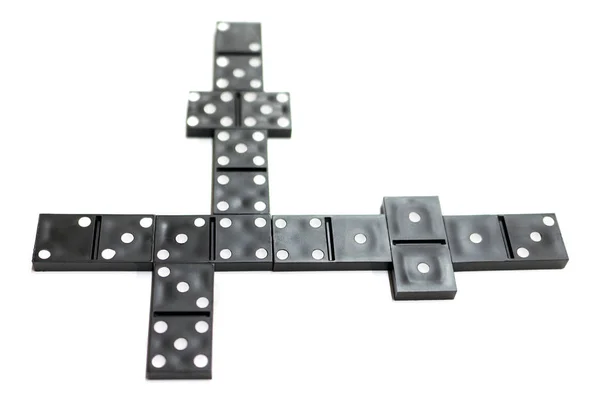 Game of dominoes is laid out on a white background — Stock Photo, Image