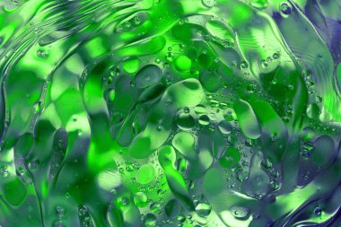 Yeşil boşanmalar ve kabarcıklar arka plan