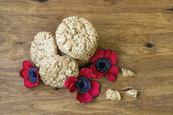 Australske cookies Anzac med Anzac DAy så vi ikke glemmer - Stock-foto