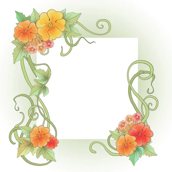 Floral ornament in Art-Nouveau style, spring motifs — Stock Photo, Image