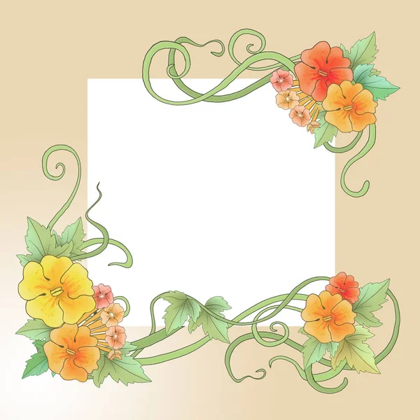 Floral ornament in Art-Nouveau style, spring motifs — Stock Photo, Image