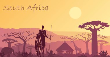 Arka plan manzara Güney Afrika ile