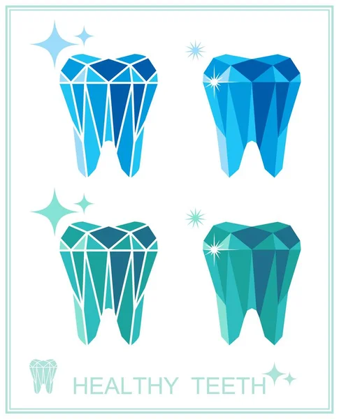 Conjunto de símbolos dentales. Ilustración vectorial — Archivo Imágenes Vectoriales