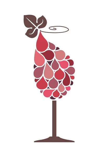 Copa de vino con uva . — Vector de stock