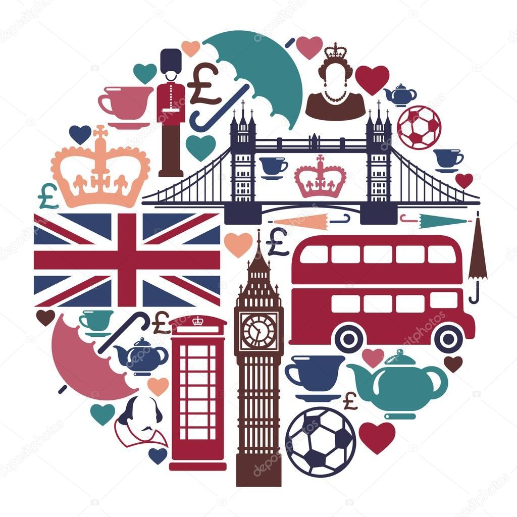 Icons on a theme of England