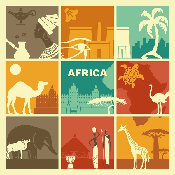 Traditional symbols of Africa — Stock Vector