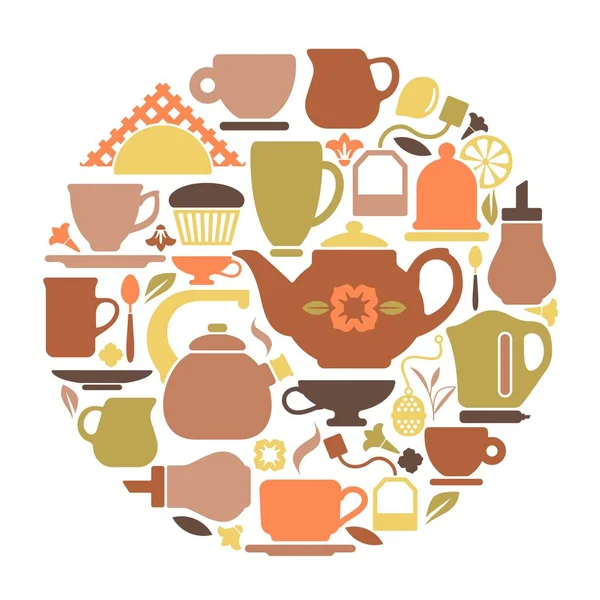 Çay sembolleri — Stok Vektör