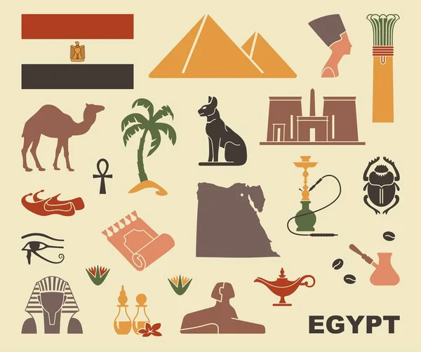 Símbolos tradicionales de Egipto — Vector de stock