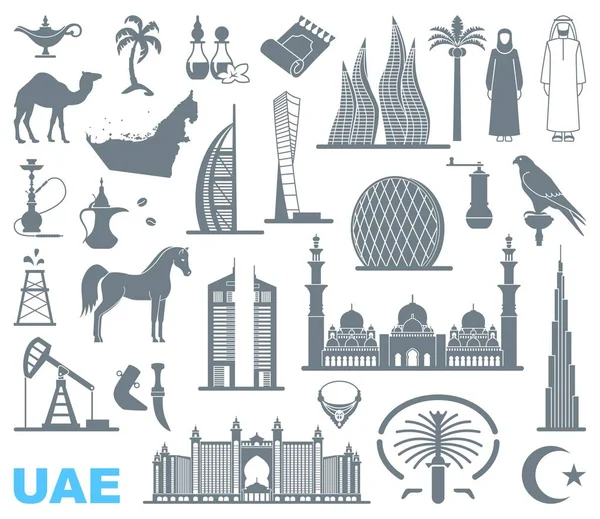 Conjunto de ícones Emirados Árabes Unidos — Vetor de Stock