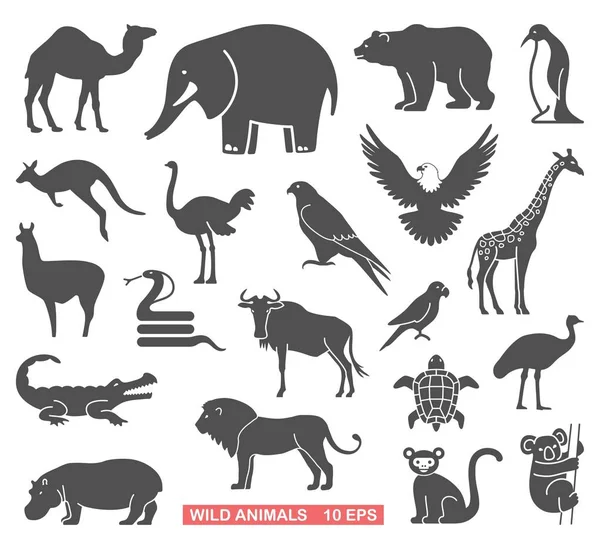 Wild animals set — Stock Vector