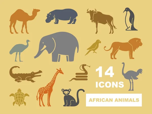 Animales salvajes de África — Vector de stock