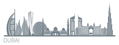Dubai şehir vektör Illustration. Hisse senedi vektör