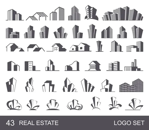 Set de logo-uri imobiliare — Vector de stoc
