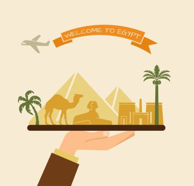 Mısır'a hoş geldiniz. Mısır'ın turistik bir tepsi
