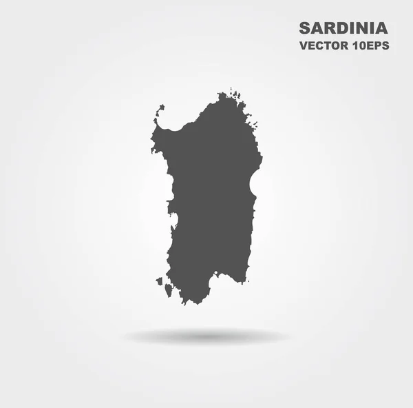 Karta över Sardinien. Italien. Vektor illustration — Stock vektor
