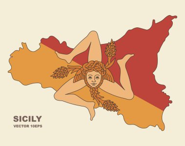 Sicilya Haritası Sicilya bayrak renkleri