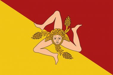 Sicilya vektör çizim bayrağı.