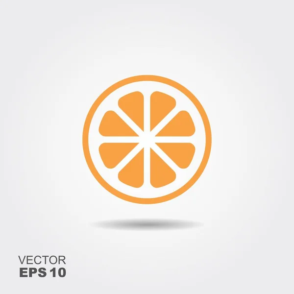 Ilustração do ícone liso laranja com sombra — Vetor de Stock