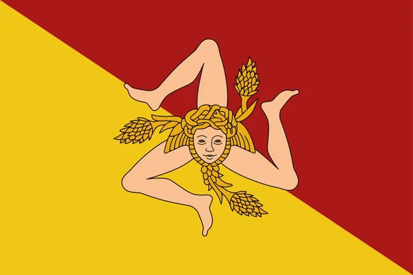 Flagga av Sicilien vektorillustration. — Stock vektor
