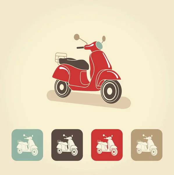 Retro scooter geïsoleerd. Italiaanse stijl. — Stockvector