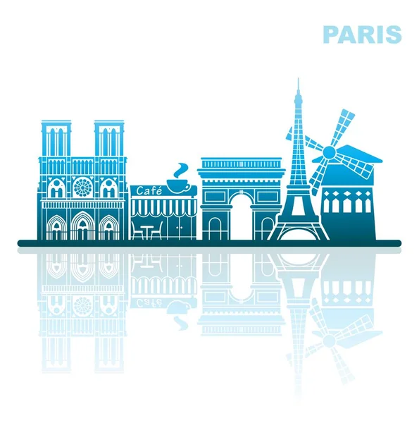 Paris látnivalók. Absztrakt táj — Stock Vector