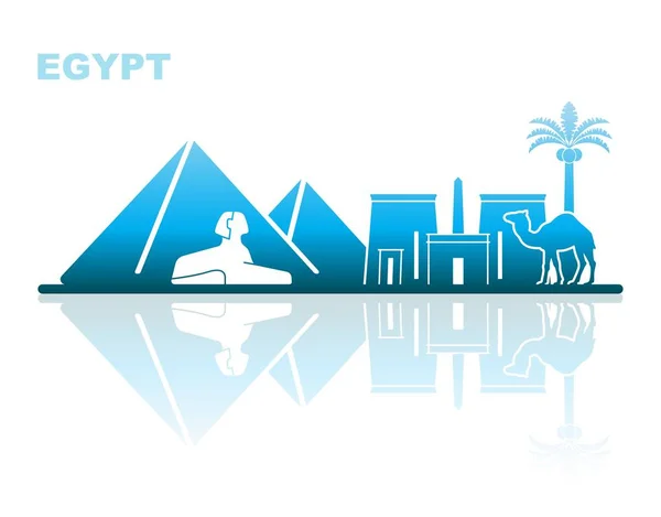 Attractions Egypte. Paysage abstrait — Image vectorielle