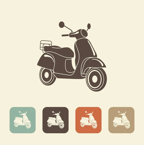 Retro scooter geïsoleerd. Italiaanse stijl. — Stockvector