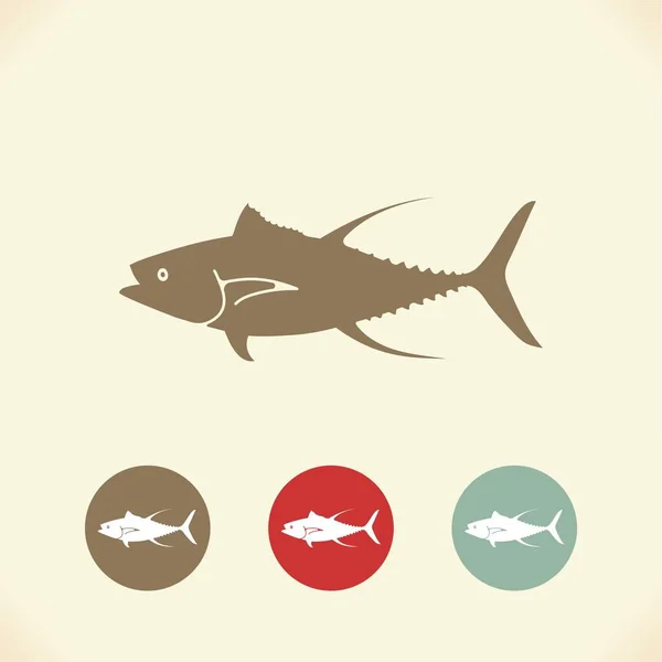 Tonhal hal. Stilizált vektoros ikonok — Stock Vector