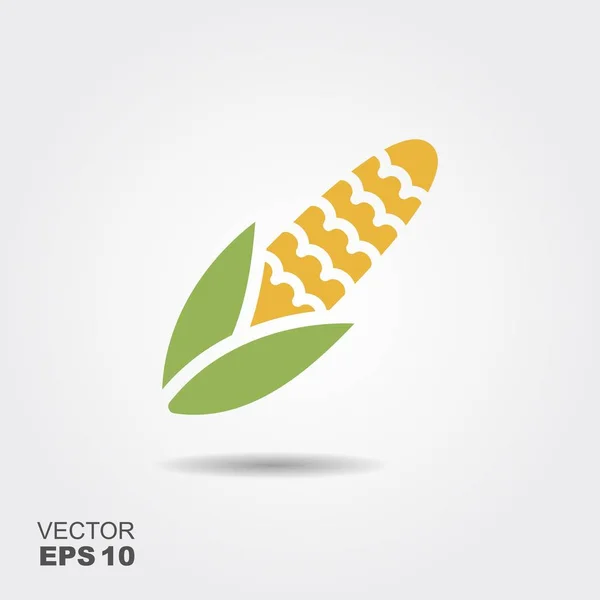 Mais, Mais flache Symbolvektor, bunte Logo-Illustration isoliert auf weiß — Stockvektor