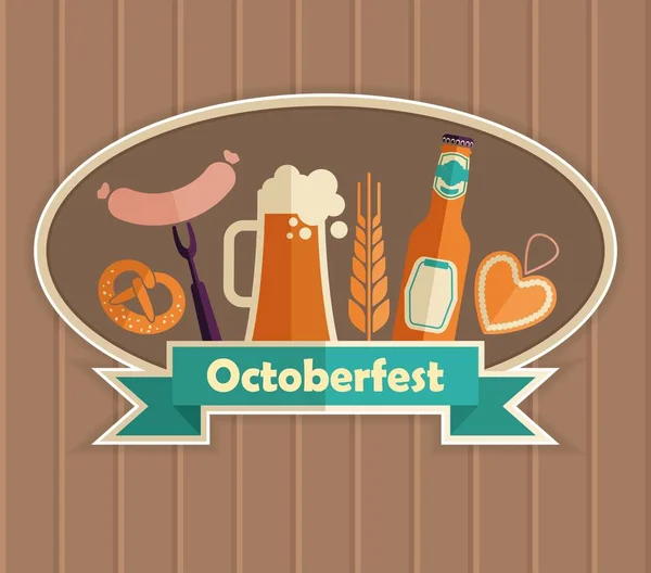 O emblema do festival de cerveja Oktoberfest — Vetor de Stock