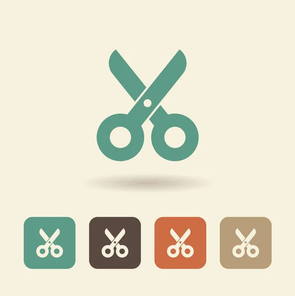 Tijeras de icono plano simple — Vector de stock