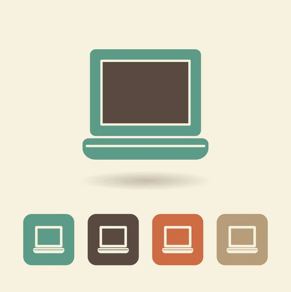 Płaskie ikona laptopa. Logo wektor proste — Wektor stockowy