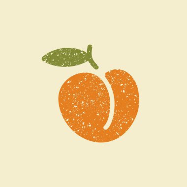 İzole bir şeftali stilize simge