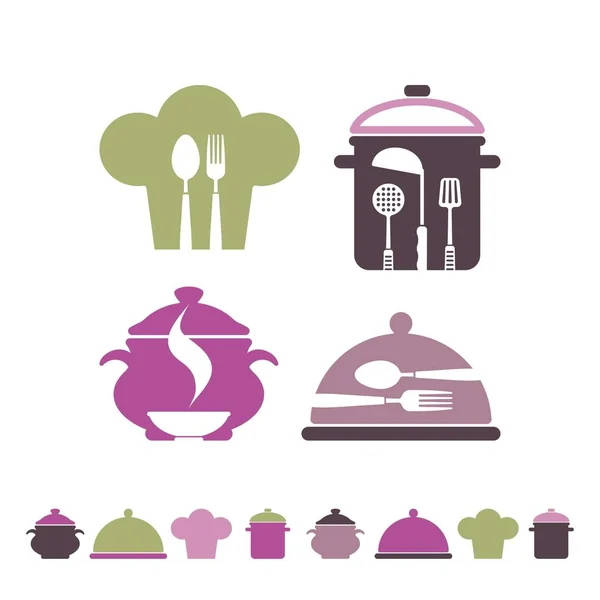 Matlagning och restaurang symboler — Stock vektor