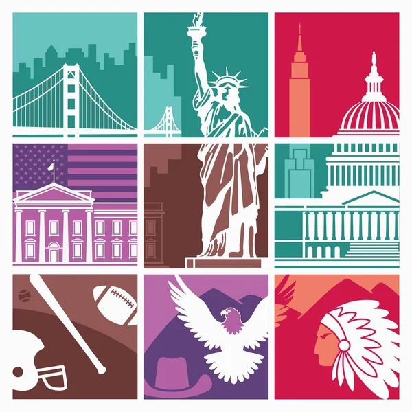 Symboles traditionnels USA — Image vectorielle